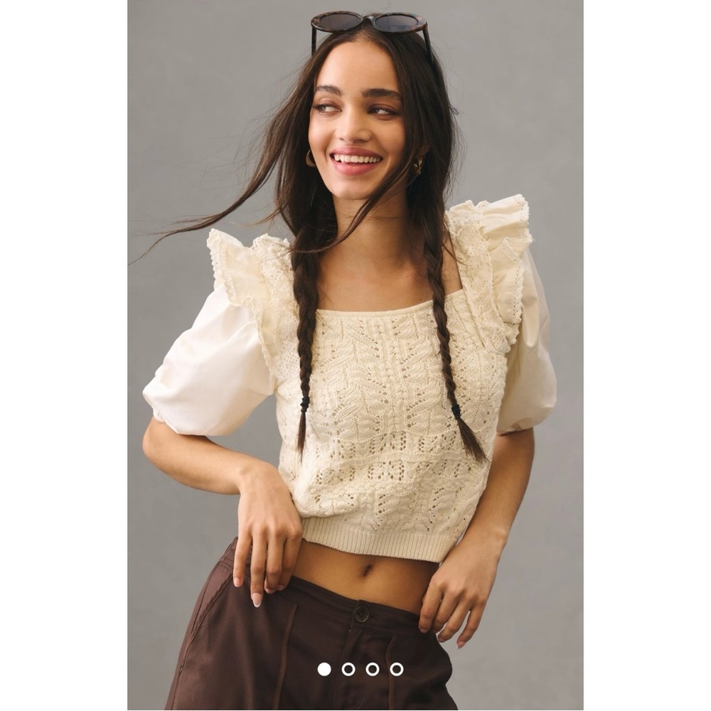 En Saison Cream Lace Top - Picture 3 of 15